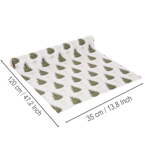 Tissu décoratif de Noël, 120 cm x 35 cm, set de 2, motifs sapins et rubans | Floristik24.fr