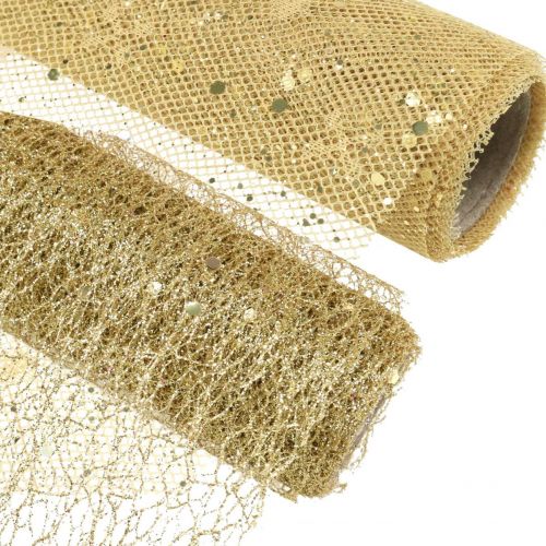 Floristik24 Nappe Déco Tissu Jaune Or x 2 Assorties 35x200cm
