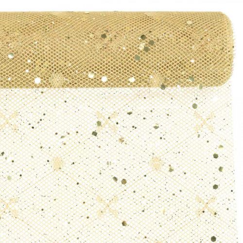 Floristik24 Nappe Déco Tissu Jaune Or x 2 Assorties 35x200cm