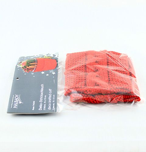 Floristik24 Boyau tricot décoratif 15 x 13cm rouge 2pcs