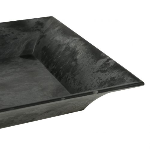 Article Plateau décoratif marbré anthracite 36x17cm 6 pièces