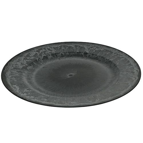 Floristik24 Assiette décorative anthracite Ø33cm