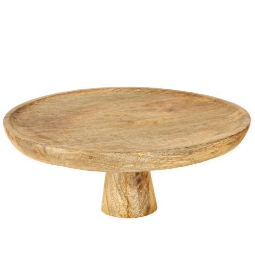 Article Assiette déco en bois avec socle Aspect naturel Ø25cm H10cm