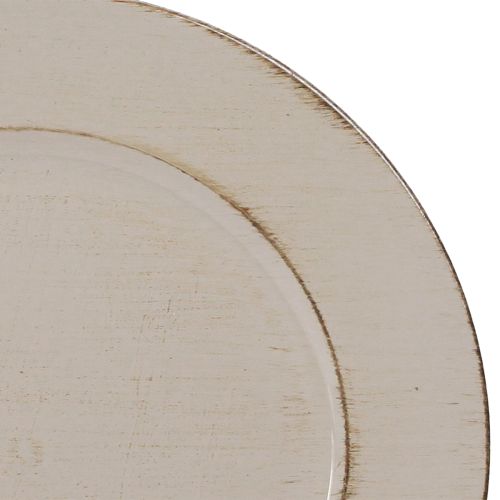 Floristik24 Assiette décorative en plastique gris marron Ø33cm