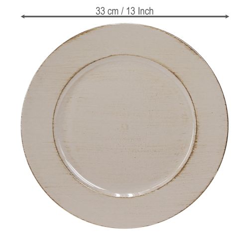 Article Assiette décorative en plastique gris marron Ø33cm