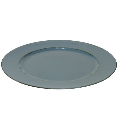 Floristik24 Assiette décorative en plastique marron pétrole Ø33cm