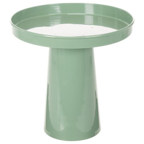 Plateau décoratif en métal vert avec pied rond 20 cm acheter | Floristik24.fr