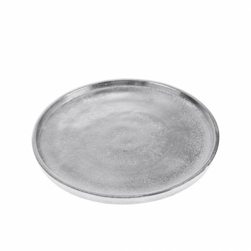 Floristik24 Assiette décorative en terre cuite Ø20cm argent