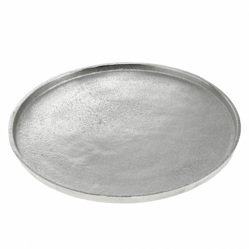 Floristik24 Assiette décorative en argile Ø31cm argent