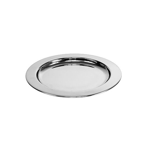 Floristik24 Assiette décorative en métal Ø10,5cm argent