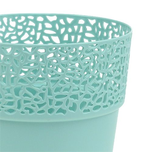 Pot déco plastique Menthe Ø13cm, H13,5cm 1p