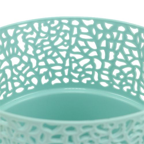 Pot déco plastique Menthe Ø13cm, H13,5cm 1p