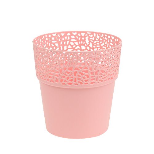 Floristik24 Pot déco plastique rose Ø13cm H13.5cm 1p
