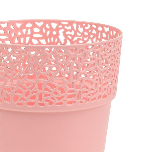 Floristik24 Pot décoratif plastique rose Ø13cm H13,5cm 1 pièce