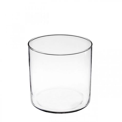 Floristik24 Vase décoratif cylindre en verre transparent Ø15cm H15cm