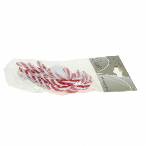 Floristik24 Bonbon déco rouge / blanc 9cm 6pcs