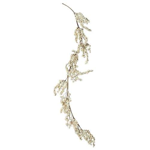 Article Branche décorative de symphorines, guirlande d'hiver crème 130cm