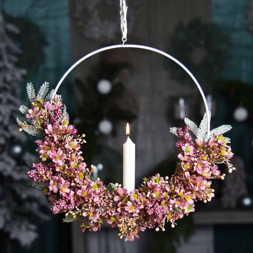 Article Branche décorative avec fleurs Branche Daphné rose artificielle 110cm 3pcs