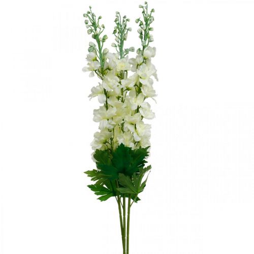 Floristik24 Delphinium Blanc Delphinium Artificiel Fleurs en Soie Fleurs Artificielles 3pcs