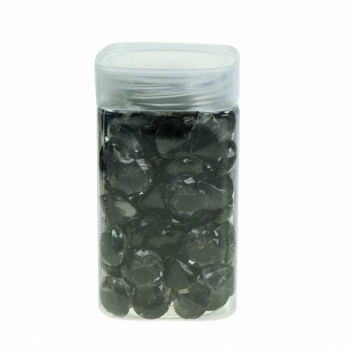 Floristik24 Pierres décoratives diamant acrylique gris anthracite Ø1.8cm 150g pour décoration de table