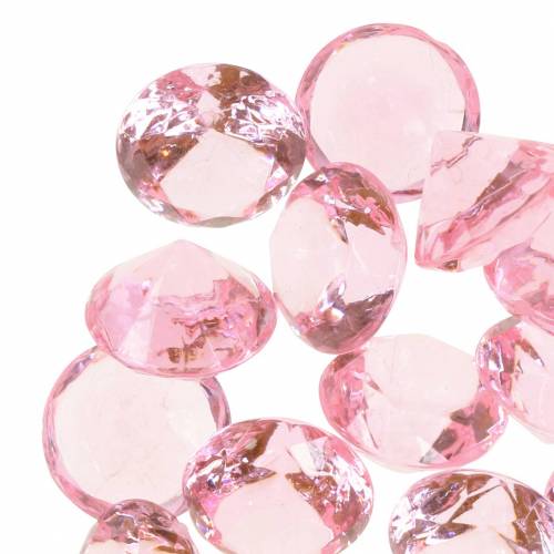 Article Pierres décoratives diamant acrylique rose clair Ø1.8cm 150g décoration à parsemer pour la table