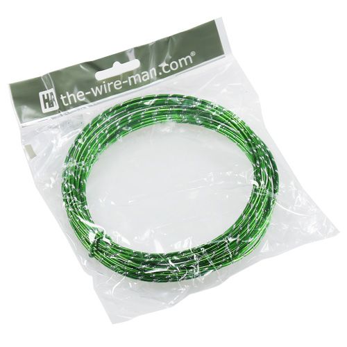 Floristik24 Fil aluminium diamant vert pomme 2mm 10m