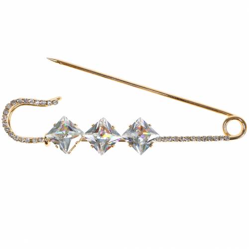 Article Broche de securite bijoux aiguille diamant or 2pcs