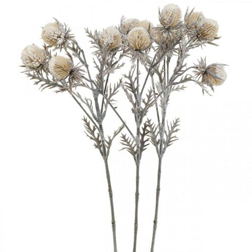 Floristik24 Branche de chardon branche décorative glacée artificiellement hiver 55cm 3pcs