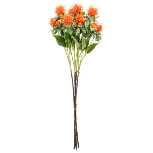 Künstliche fleur de carthame orange 55 cm pour décoration intérieure, lot de 4 | Floristik24.fr