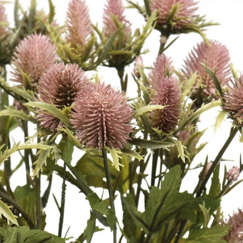 Article Chardon Artificielle Tige Fleur Rose 10 Têtes De Fleurs 68cm 3pcs