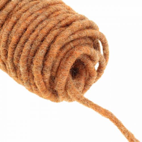 Cordon de feutre de fil de mèche, cordon de feutre, cordon de laine orange 55m