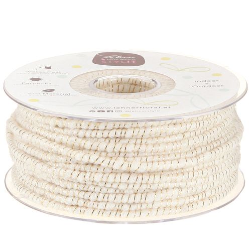 Article Fil mèche glamour blanc/doré avec fil 33m