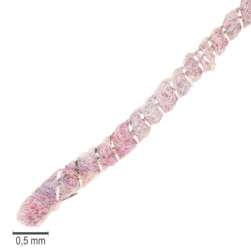 Floristik24 Cordon en laine avec fil rose et or, 5 m x 5 mm avec fil métallique, pour la décoration et les loisirs créatifs