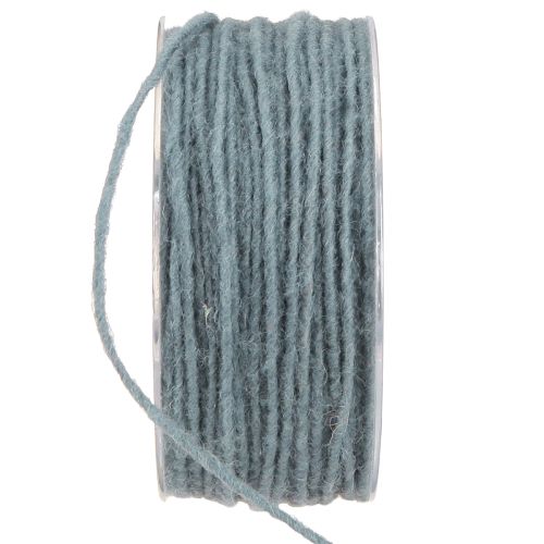 Floristik24 Fil de mèche cordon de laine cordon feutre bleu gris Ø3mm 100m