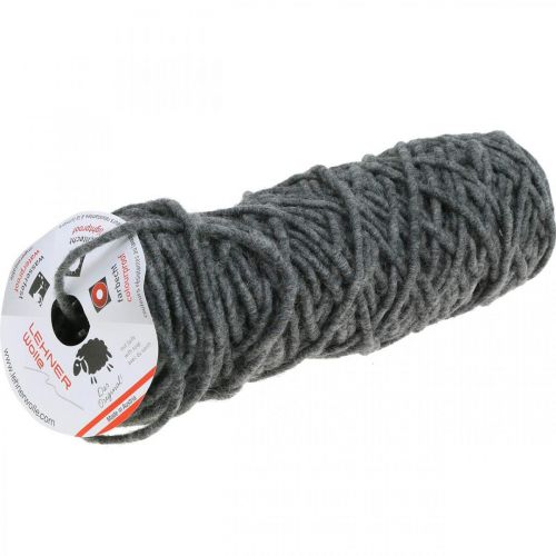 Floristik24 Cordon feutre fil laine de mouton gris 30m