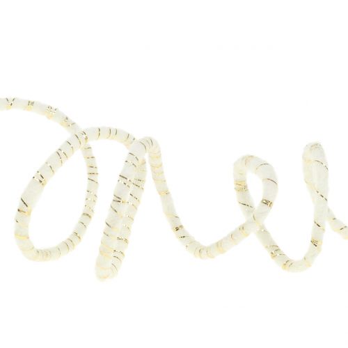 Article Fil mèche glamour blanc/doré avec fil 33m