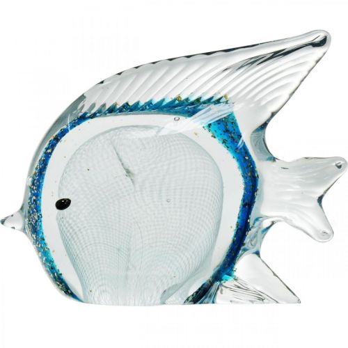 Floristik24 Figurine poisson docteur en verre avec paillettes 14cm