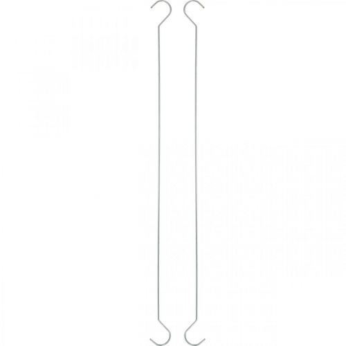 Floristik24 Crochet métal, crochet double argent XL L40cm 5pcs