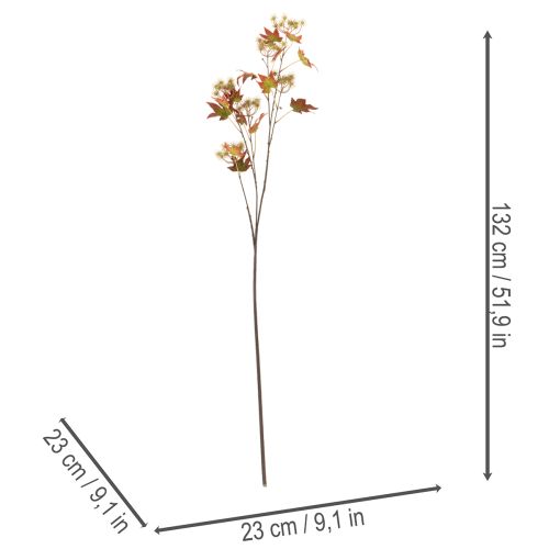 Branche d'érable artificielle avec feuilles et fruits décoratifs 132 cm | Floristik24.fr