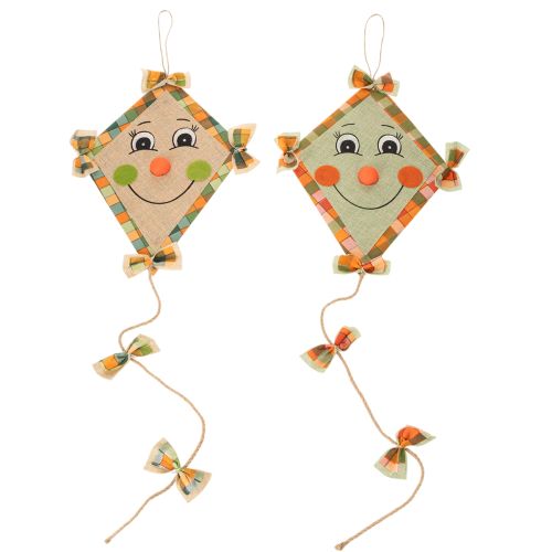 Draches décoratifs en papier avec visage et suspension 40 cm, lot de 2