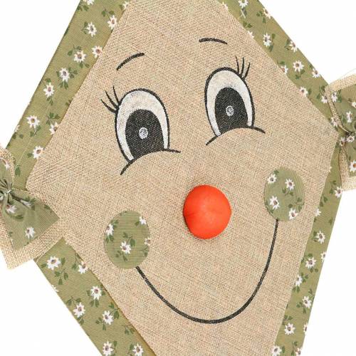 Floristik24 Cerf-volant déco automne à suspendre vert menthe-vieux rose / vert olive naturel 40cm x 57cm 2pcs