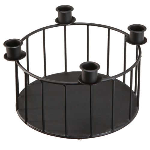 Article Corbeille en fil métallique panier décoratif bougeoir noir Ø23,5cm