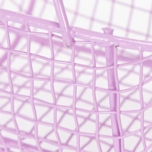 Article Panier en fil de fer avec poignée en bois, idéal pour un intérieur moderne et une décoration élégante, 17 cm, lot de 6