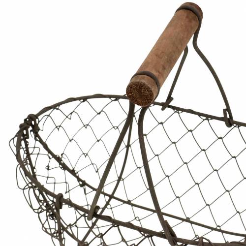 Floristik24 Corbeille en fil avec support en métal brun 20/25 / 30cm, lot de 3