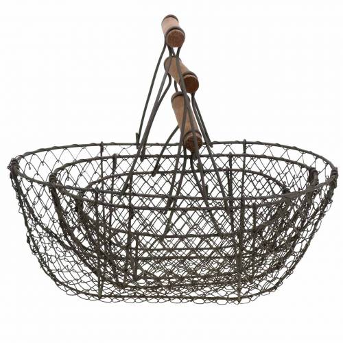 Article Corbeille en fil avec support en métal brun 20/25 / 30cm, lot de 3