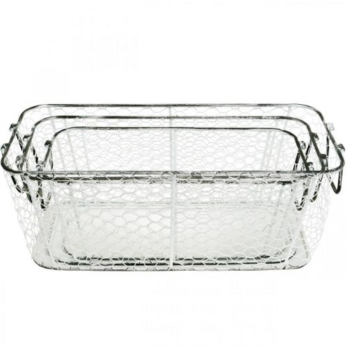 Article Corbeille en fil, jardinière, jardinière L43,5 / 39,5 / 35cm, lot de 3