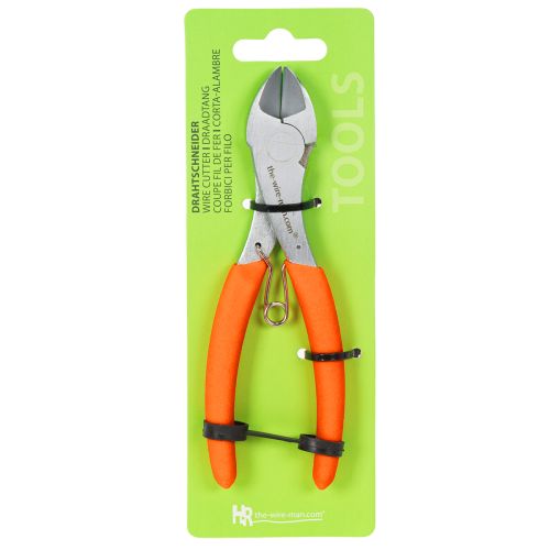Coupe-fil en métal et poignées orange néon, 17 cm, pour travaux floraux et de bricolage | Floristik24.fr