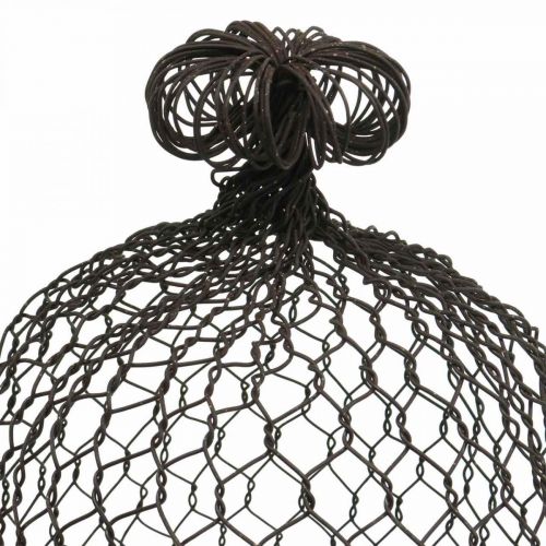 Floristik24 Cloche décorative en métal, aide à l'escalade, fil de fer marron, patine H50/41cm Ø30/25cm, lot de 2