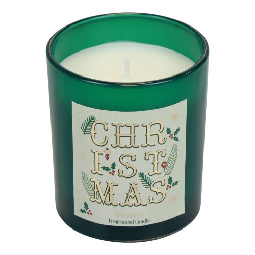 Floristik24 Bougie parfumée Bougie parfumée de Noël dans un verre sapin baumier vert Ø8cm