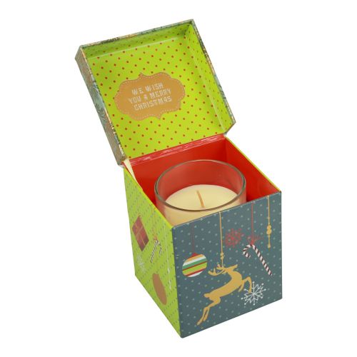 Floristik24 Bougie parfumée Bougie de Noël en verre clair Bougie de Noël 7,5 cm